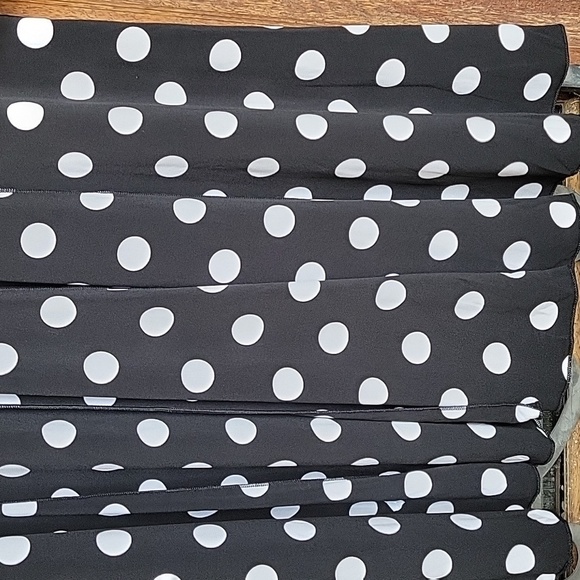 Polka Dot Black and White Women's Dress - Picture 4 of 9